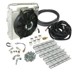 BD Diesel - BD Diesel 1030606-DS-12 Double Stacked Xtruded Trans Oil Cooler w/Fan 1/2" Lines - Image 1
