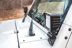 Rough Country Suspension Systems - Rough Country 6004 Lower Windshield Light Mounts Black for Jeep Wrangler JK - Image 5