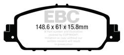 EBC Brakes - EBC Brakes DP43014R Yellowstuff Street & Track Brake Pads for Accord HR-V - Image 1