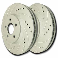 SP Performance F58-399 Drilled/Slotted Grey Zinc Rear Rotors 06-09 GTI/Jetta GLI