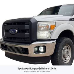 APS - APS GR06FFH29J Stainless Billet Bumper Grille Black for 11-16 Ford Super Duty - Image 1