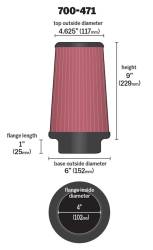 Airaid - Airaid 700-471 Performance Replacement Cold Air Intake Filter Red Oiled Filter - Image 2