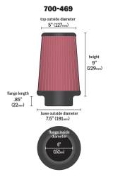 Airaid - Airaid 700-469 Performance Replacement Cold Air Intake Filter Red Oiled Filter - Image 2