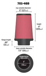 Airaid - Airaid 701-469 Performance Replacement Cold Air Intake Filter Red Dry Filter - Image 2