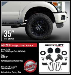 ReadyLift - ReadyLift 69-2011 2.5" Front Leveling Kit Stage II Coil Spacers for Ford F250 SD - Image 2