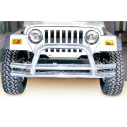 Rugged Ridge 11563.01 3" Double Tube Front Bumper Stainless Steel for Jeep