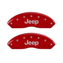MGP Caliper Covers 42009FJEPRD Front Pair Red w/Silver for 97-06 Jeep Wrangler