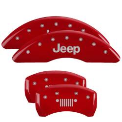 MGP Caliper Covers 42012SJPLRD Front/Rear Red for 14-23 Jeep Cherokee