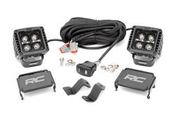 Rough Country A-Pillar 2" LED Ditch Light Kit-Spot 15-24 Ford F150 71031
