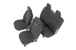 Rough Country Front/Rear Seat Covers Black for 18-24 Wrangler JL 2DR 91020