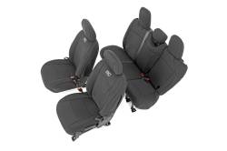 Rough Country Front/Rear Seat Covers Black for 18-24 Wrangler JL 4DR 91010