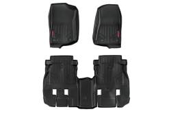 Rough Country Front/Rear Floor Liners Black for Jeep Wrangler JL 4DR M-60112