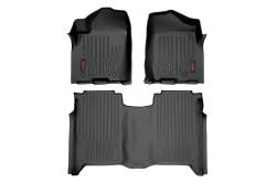 Rough Country Front/Rear Floor Liners Black for 04-15 Nissan Titan Crew M-81602