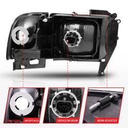 Anzo USA - Anzo USA Black Crystal Headlight Set w/Corners for Ram Trucks 111067 - Image 5