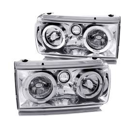 Anzo USA - Anzo USA 111092 Headlight Assembly Clear Lens Pair LED Chrome - Image 1