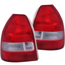 Anzo 221135 Chrome Euro Red/Clear Taillights Lens Honda Civic Hatchback