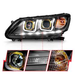 Anzo USA - Anzo USA 121492 Black Projector Headlight w/U-Bar Halo for 13-15 Honda Accord - Image 3