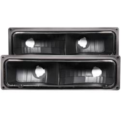 Anzo 511053 USA Euro Clear Lens Turn Signal/Parking Lights Black for GM CK Truck