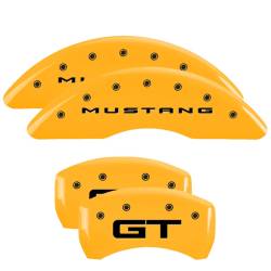 MGP Caliper Covers 10200S2MGYL F/R 4pc Engraved MGP Yellow for 15-23 Mustang