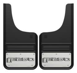 Gatorback - Gatorback 12"x23" Cut-Style Black Mud Flaps F250 Logo GA1223CUTF250-2 - Image 1