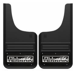 Gatorback - Gatorback 12"x23" Cut-Style Black Mud Flaps All Terrain Logo GB1223CUTA-W - Image 1