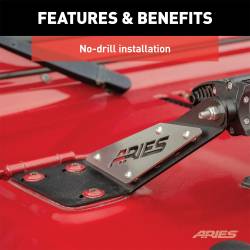 ARIES - ARIES 1501302 Hood Light Bar w/Brackets for 97-06 TJ Wrangler - Image 4