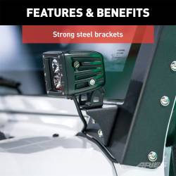 ARIES - ARIES 1501304 Windshield Lights w/Brackets for 07-18 Jeep Wrangler JK - Image 4