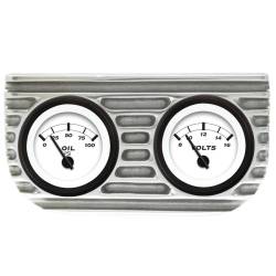 Vintage Parts - Vintage Parts VPAGB2OV Finned Dual Bezel Mount w/Aurora Oil & Volt Gauges - Image 1