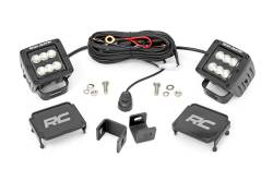 Rough Country 71072 A-Pillar 2" LED Ditch Light Kit-Flood for 22-26 Tundra