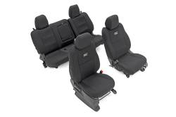 Rough Country Suspension Systems - Rough Country Front/Rear Seat Covers Black for 22-24 Nissan Frontier Crew 91058 - Image 1