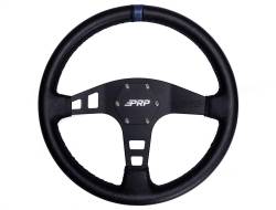 PRP 13" Shallow Dish Leather Wrap Steering Wheel Black/Blue G211