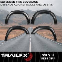 TrailFX - TrailFX TFD3005S Pocket Style Fender Flare Set Black Smooth Paintable Finish - Image 2