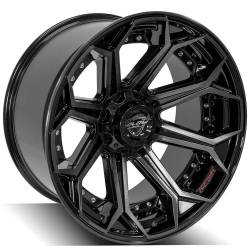 4PLAY - 4PLAY Wheels 4P80R 22x12 6x5.5/135 -44mm Black/Brushed 4P80R-22120-6D55-44BBT - Image 3