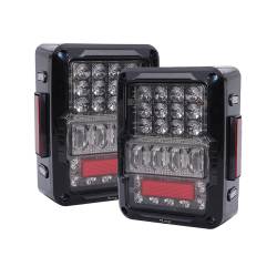 Quake LED - Quake LED QTE943 White Out LED Taillights for 07-18 Jeep Wrangler JK - Image 1