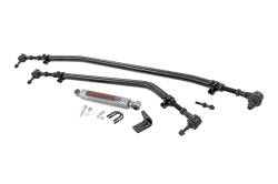 Rough Country Suspension Systems - Rough Country 10663 Black High Steer Drag Link w/Stabilizer for 18+ Jeep JL/JT - Image 1