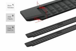 APS - APS T-Series Running Boards Black 19-25 Silverado/Sierra Crew WB03TAG1B - Image 3