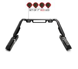 Black Horse Off Road - Black Horse VIRB07B-PLR Vigor Roll Bar w/7.0" Red LED for 05-21 Nissan Frontier - Image 2