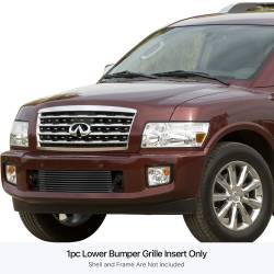 APS - APS Stainless Billet Bumper Grille Black for 04-10 Infiniti QX56 GR14HED48J - Image 1