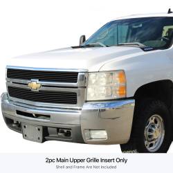 APS - APS Stainless Billet Grille Black 07-10 Silverado 2500/3500 GR03FEG74J - Image 1