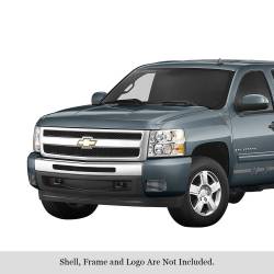 APS - APS Stainless Billet Fog Light Grilles-Brushed Silverado 1500/HD GR03FFJ24C - Image 1