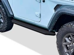 APS - APS H-Series Running Boards Black for 18-25 Jeep Wrangler JL 2DR IB10RAA6H - Image 1