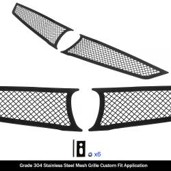 APS - APS Wire Mesh Grille Black 12-13 Honda Fit Sport GR08GFD26H - Image 2