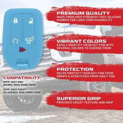 Recon - Recon 264002GM1BB Silicone Key Fob Cover Baby Blue 19-21 Silverado/Sierra - Image 2