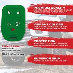 Recon - Recon 264002GM1GR Silicone Key Fob Cover Green 19-21 Silverado/Sierra - Image 2