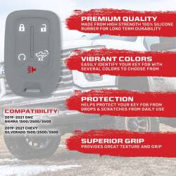 Recon - Recon 264002GM1GY Silicone Key Fob Cover Gray 19-21 Silverado/Sierra - Image 2