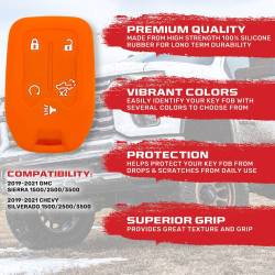 Recon - Recon 264002GM1OR Silicone Key Fob Cover Orange 19-21 Silverado/Sierra - Image 2