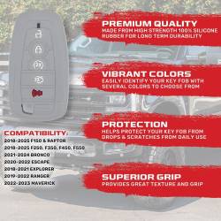 Recon - Recon 264002FD2GY Silicone Key Fob Cover Gray 18-25 F150/Super Duty - Image 2