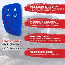 Recon - Recon 264002GM2BL Silicone Key Fob Cover Blue 22-25 Silverado/Sierra - Image 2