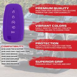 Recon - Recon 264002FD2PR Silicone Key Fob Cover Purple 18-25 F150/Super Duty - Image 2
