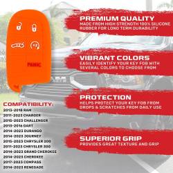 Recon - Recon 264002DG1OR Silicone Key Fob Cover Orange for 13-18 Ram Trucks - Image 2